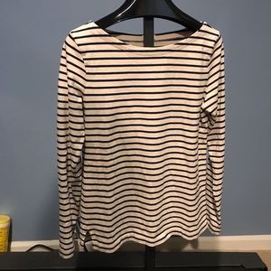 J. Crew Navy/Cream Long Sleeve Shirt